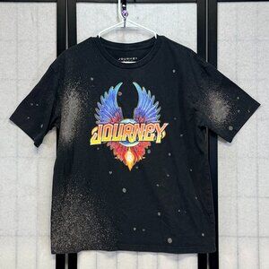 Journey Band Screen Print Wing Cosmos Tee Shirt M Black Short Sleeve